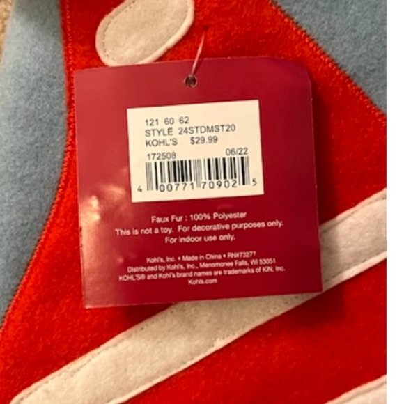 NWT Dark-skinned Santa Claus Christmas Stocking - Picture 6 of 8